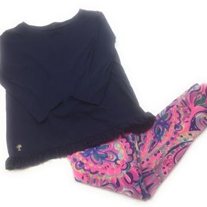 Lilly Pulitzer Girls leggings and 3/4 sleeve top L